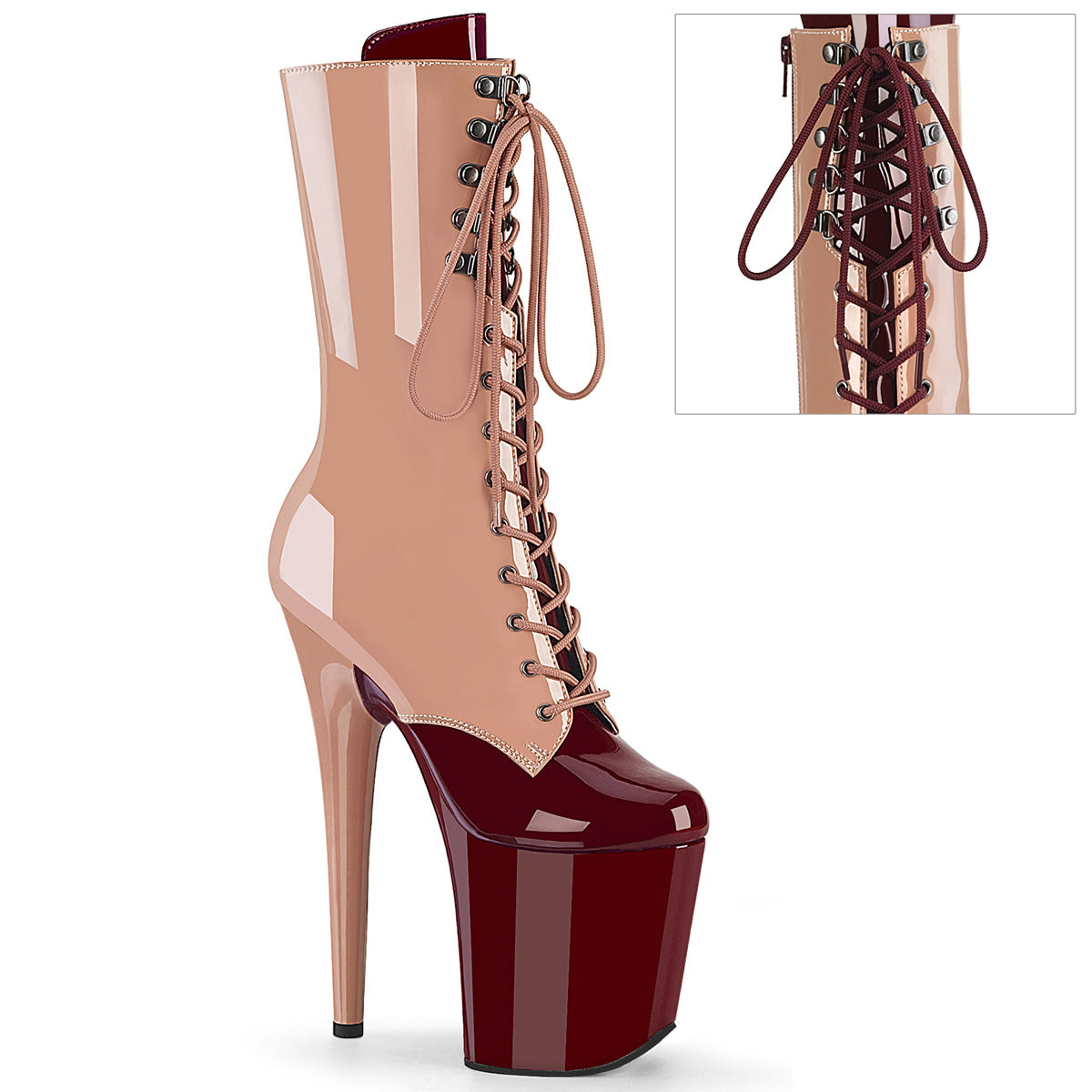 FLAMINGO-1054DC  Blush-Burgundy Patent/Blush Burgundy